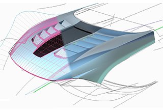 Die Car Design Animation zeigt die Enstehung einer Motorhaube.